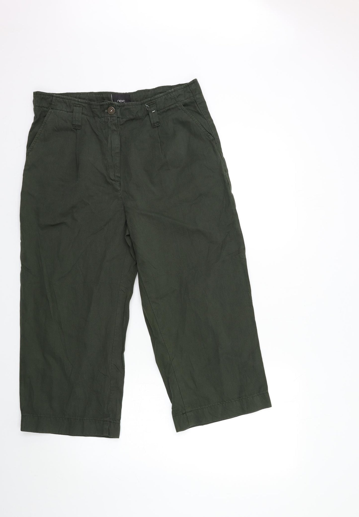 NEXT Womens Green   Cropped Trousers Size 12 L21 in