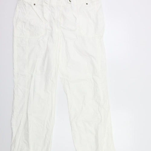Marks and Spencer Womens White   Trousers  Size 18 L30 in