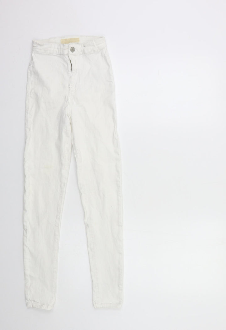 Topshop Womens White  Denim Skinny Jeans Size 26 in L30 in