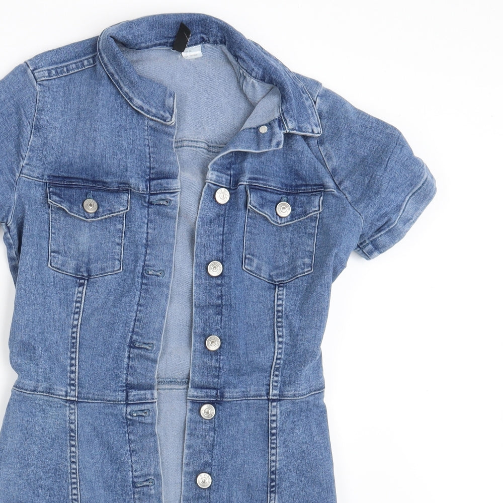 Divided Womens Blue  Denim Shirt Dress  Size 8