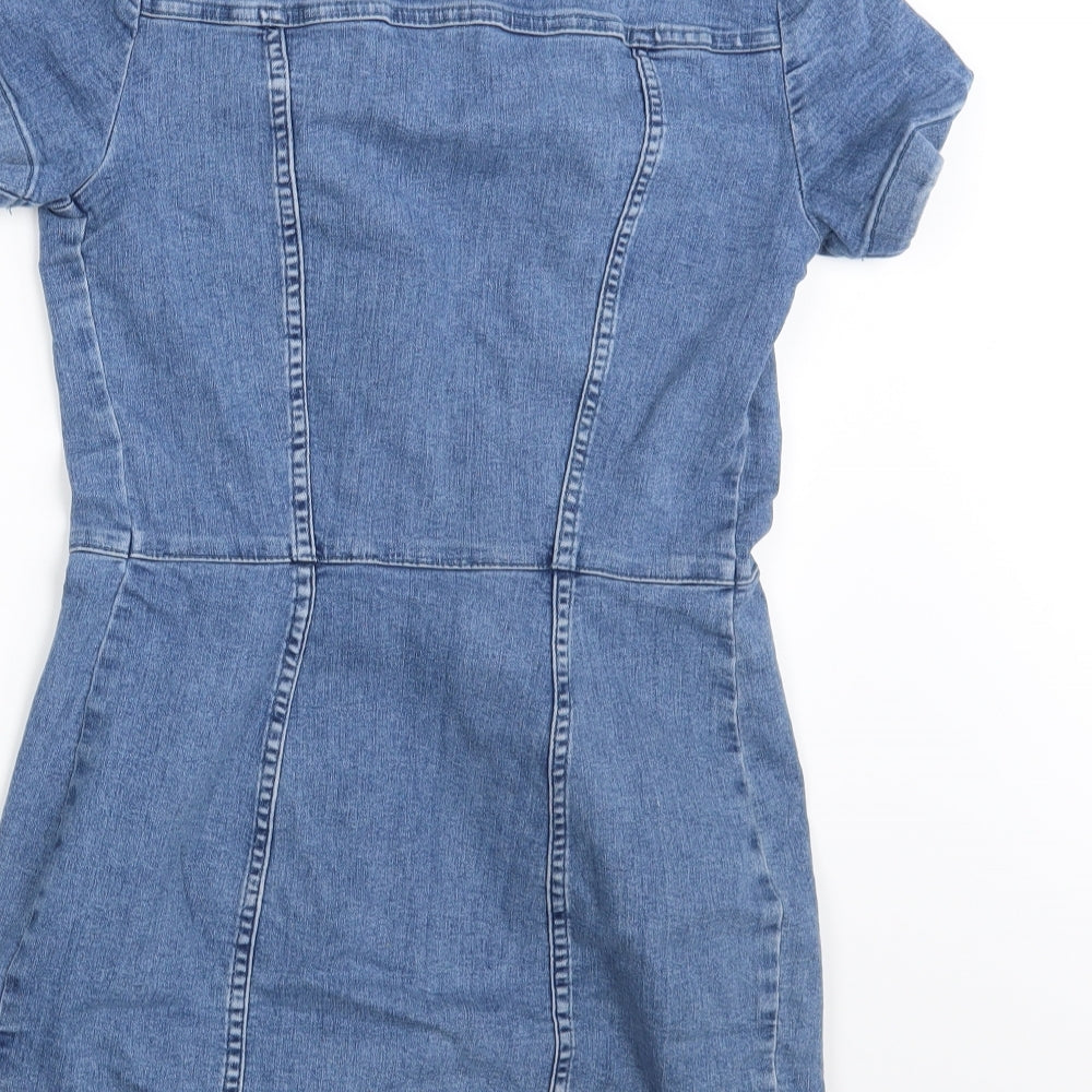 Divided Womens Blue  Denim Shirt Dress  Size 8