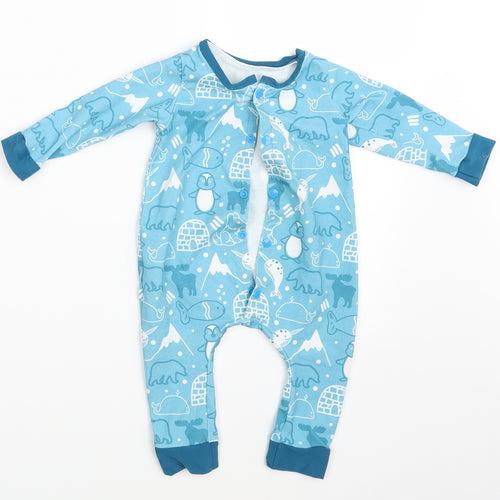 Preworn Boys Blue Animal Print  Coverall One-Piece One Size
