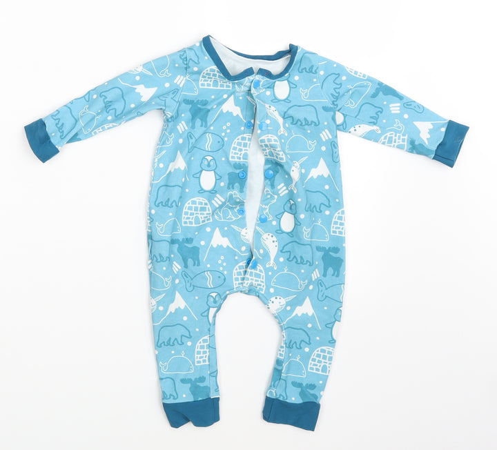 Preworn Boys Blue Animal Print Coverall One-Piece One Size
