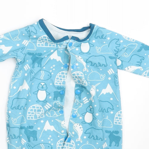 Preworn Boys Blue Animal Print  Coverall One-Piece One Size