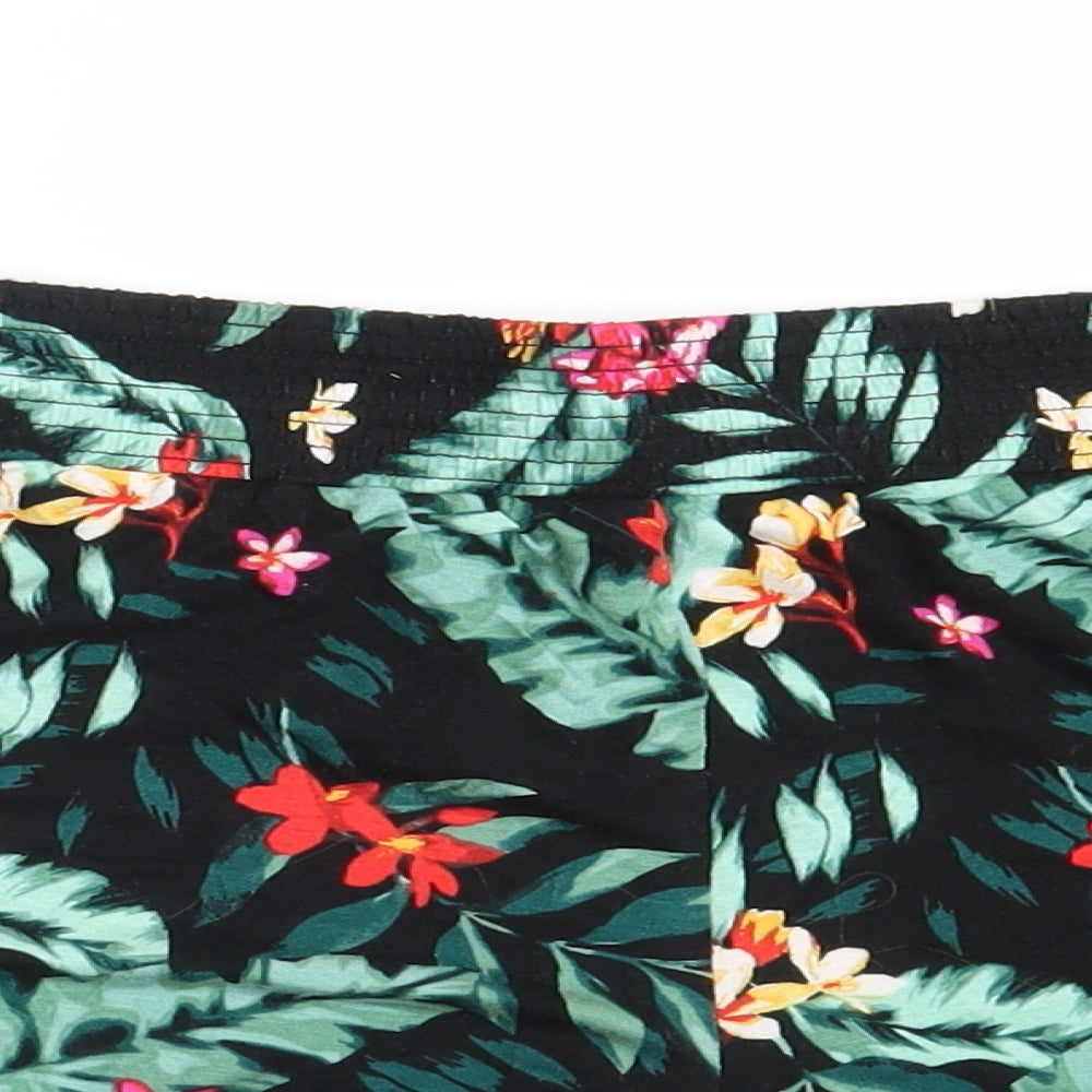 Very Womens Black Floral  Sweat Shorts Size 16