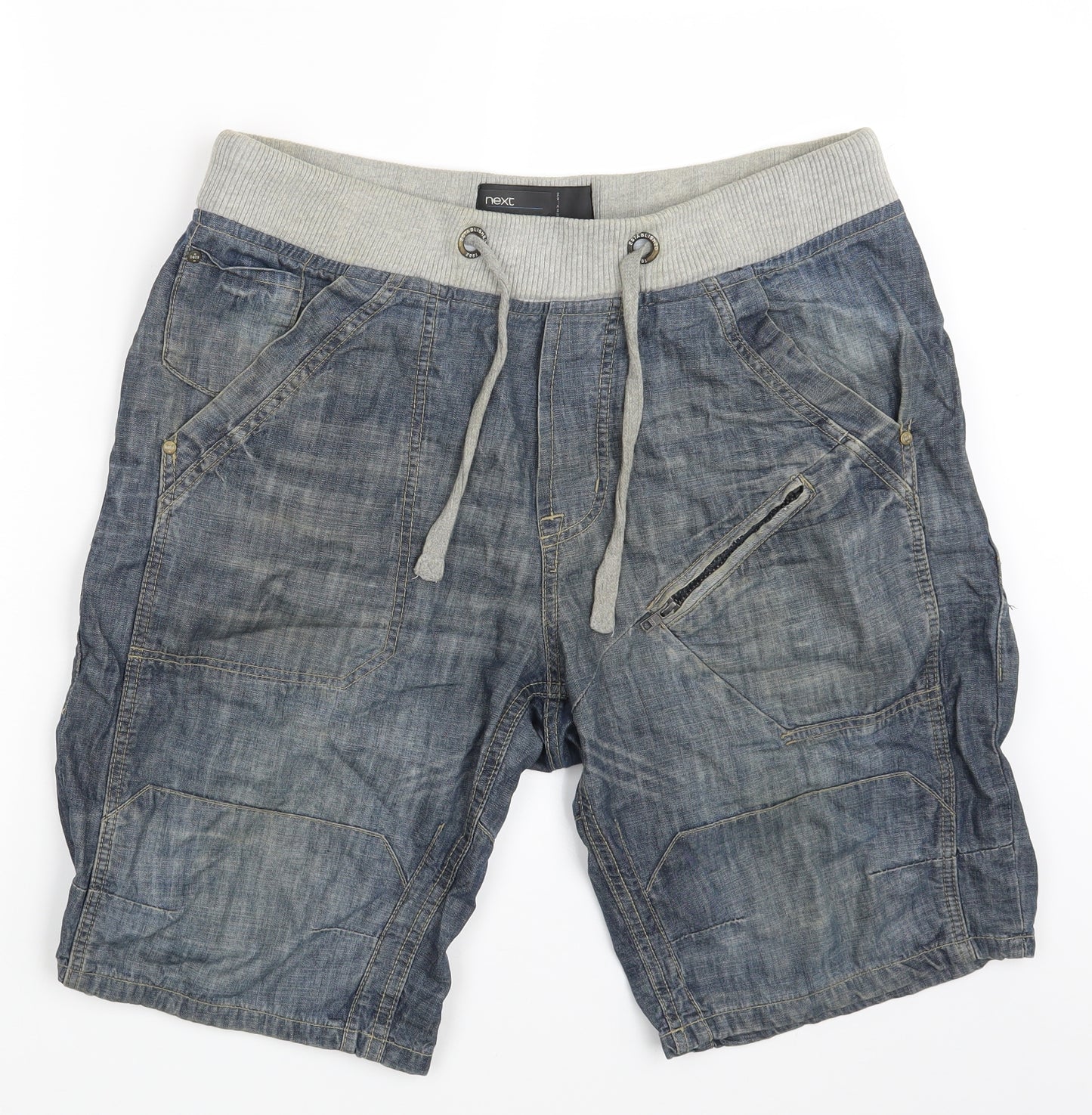 NEXT Mens Blue  Denim Bermuda Shorts Size 36 in