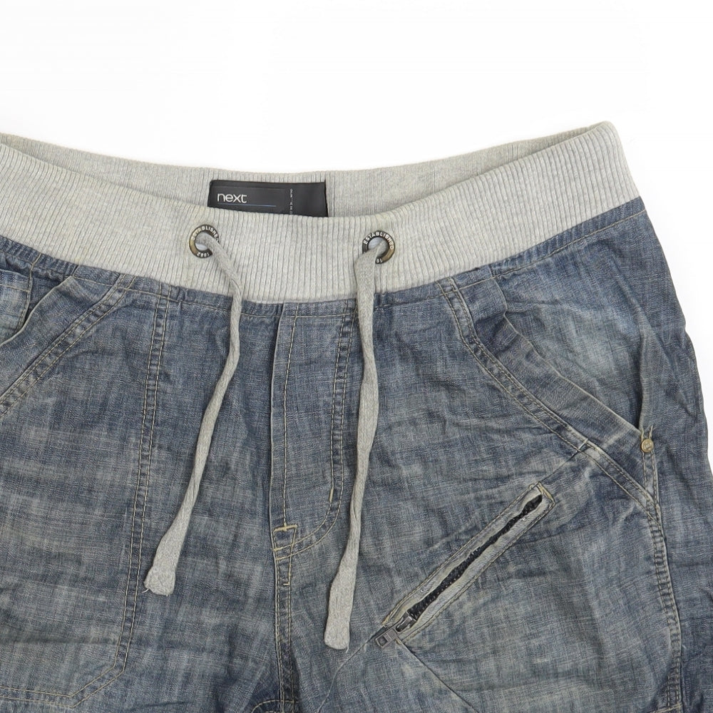 NEXT Mens Blue  Denim Bermuda Shorts Size 36 in