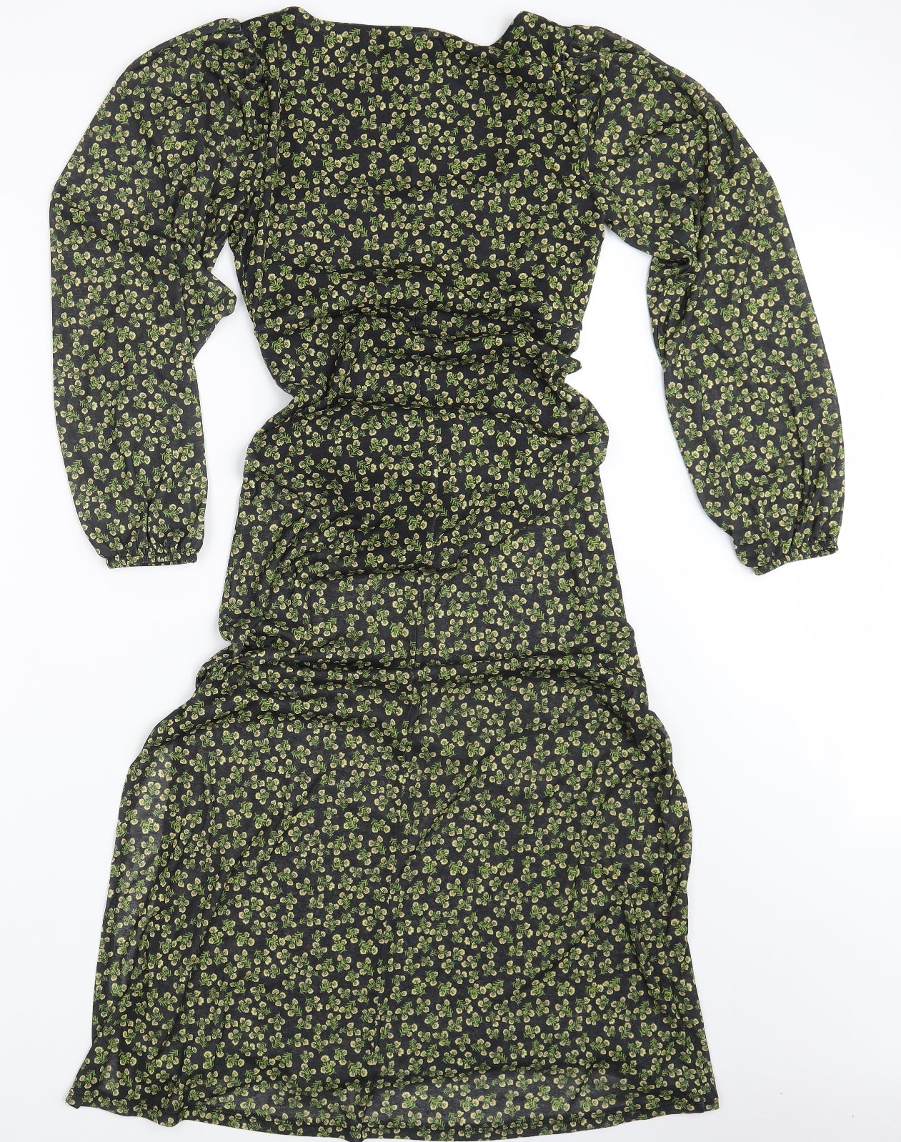 Topshop Womens Black Floral  Fit & Flare  Size 8