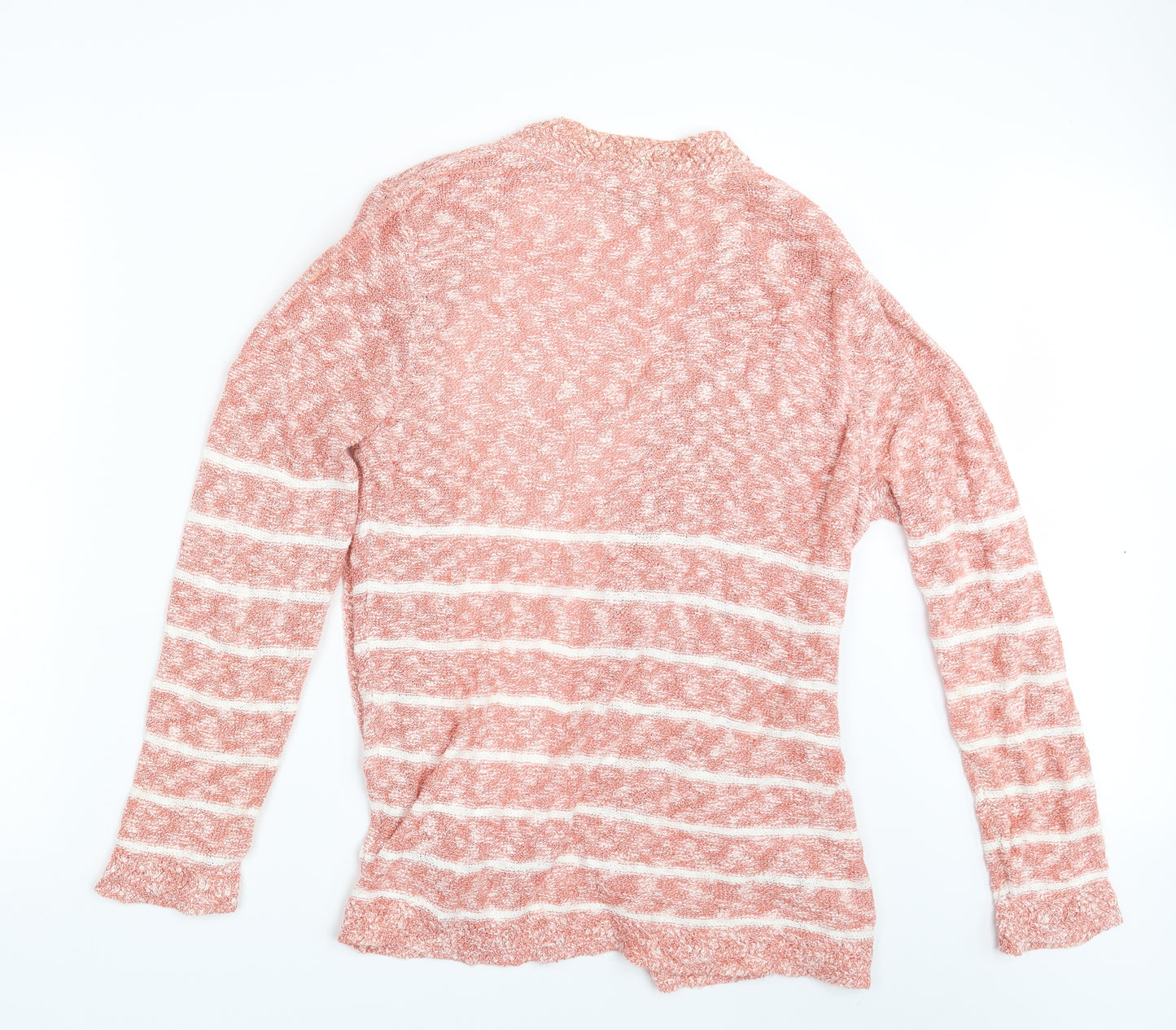 M&S Womens Pink Striped  Cardigan Jumper Size 16