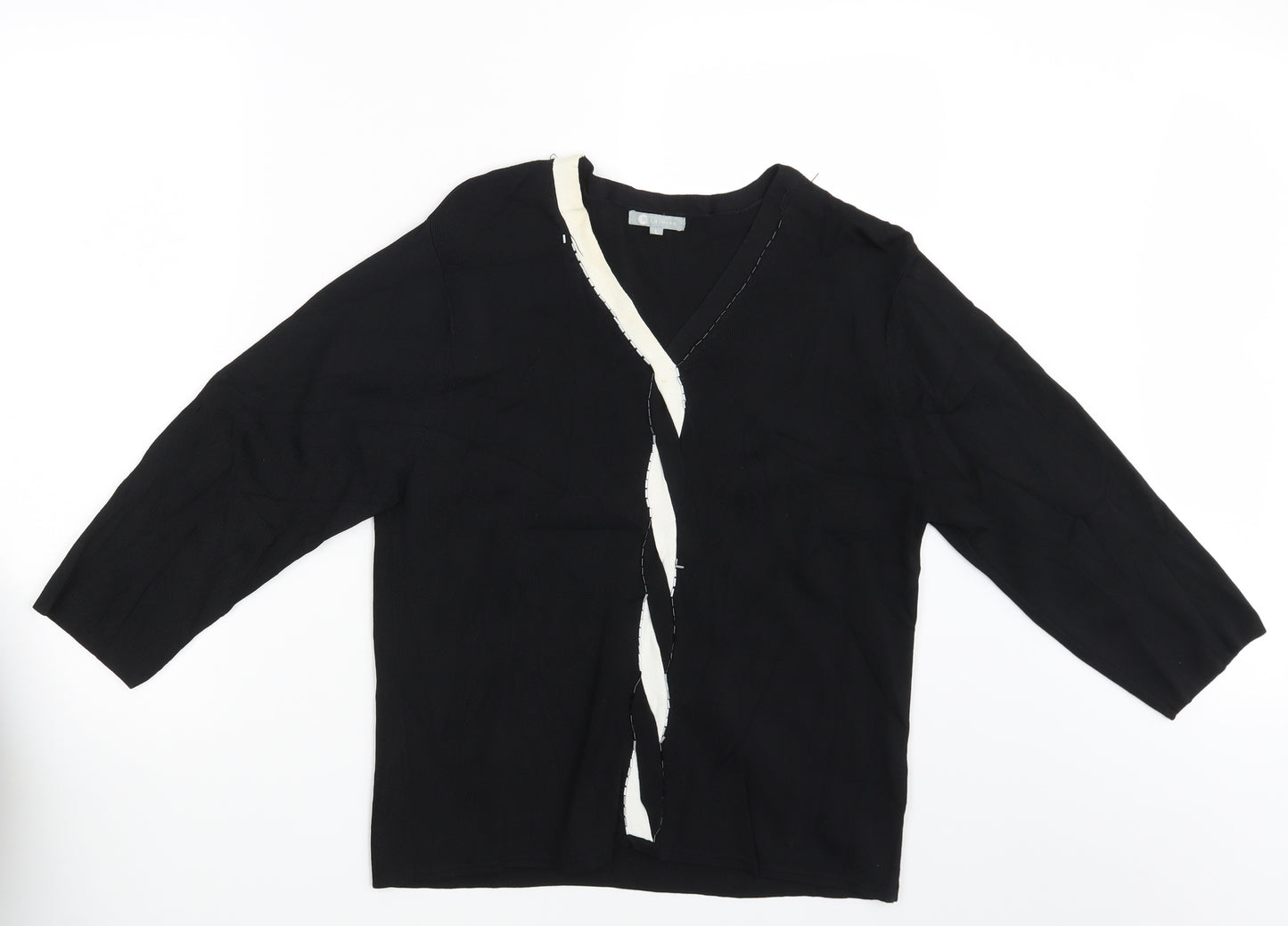 Mia Moda Womens Black   Pullover Jumper Size L