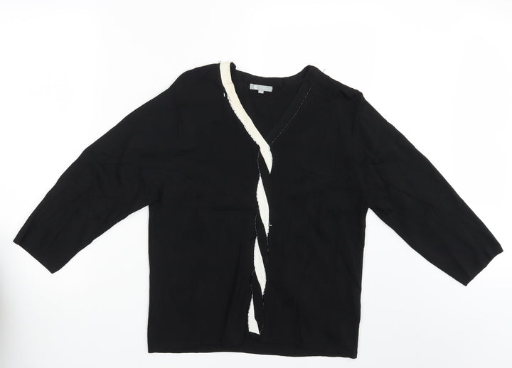 Mia Moda Womens Black   Pullover Jumper Size L