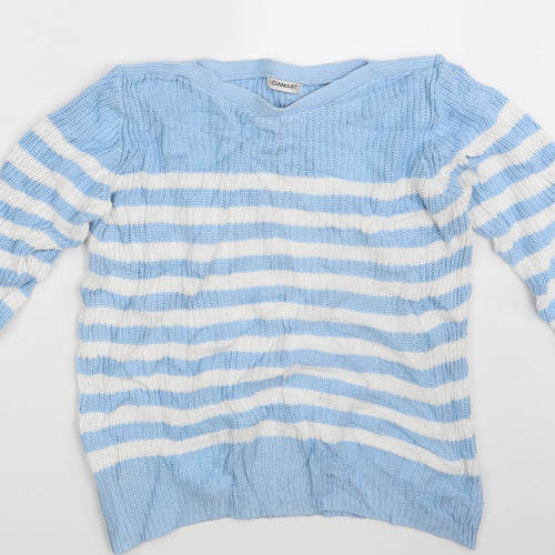 Damart Womens White Striped  Pullover Jumper Size 10