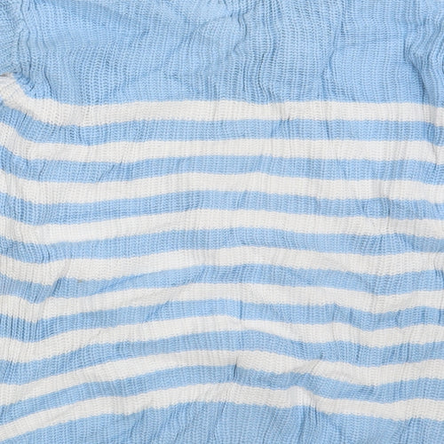 Damart Womens White Striped  Pullover Jumper Size 10