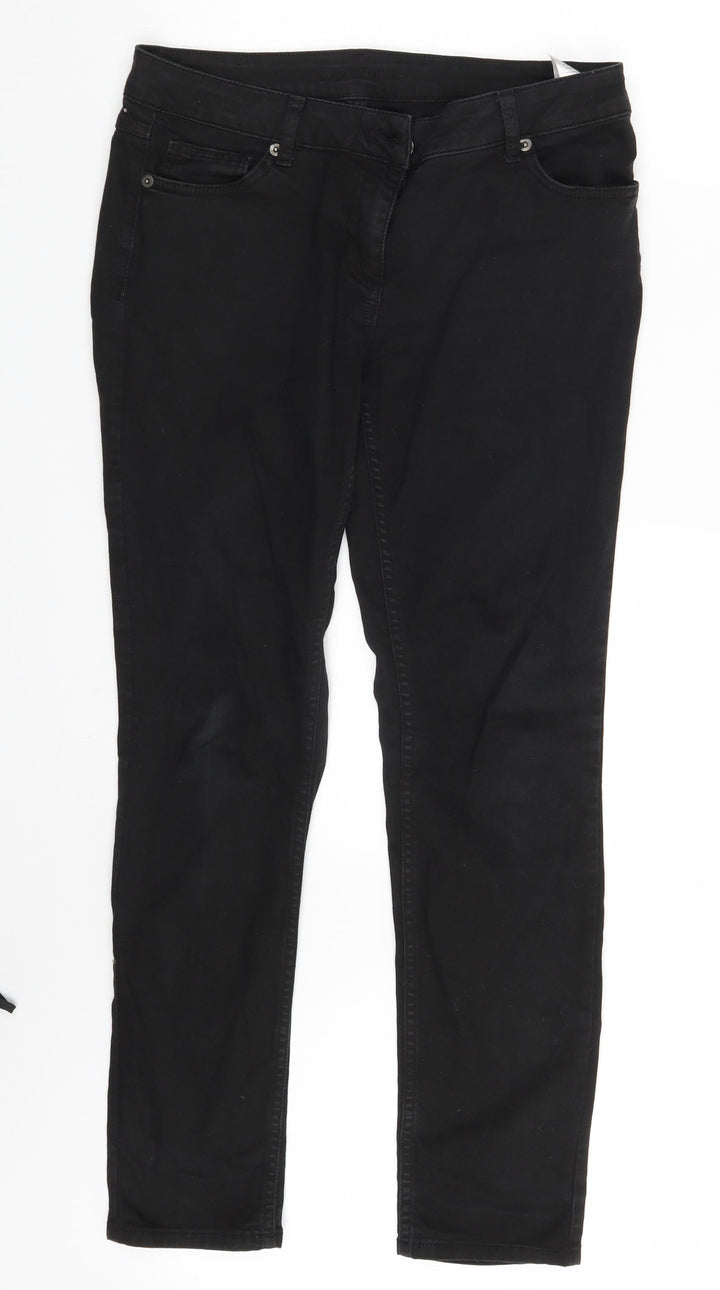 NVY Womens Black Denim Skinny Jeans Size 12 L29 in