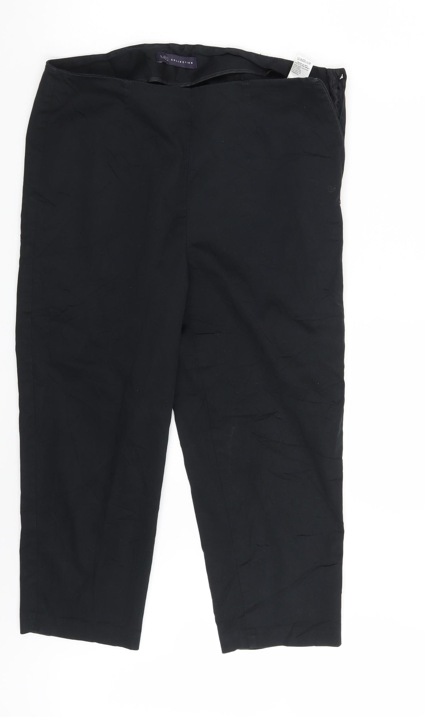 M&S Womens Black   Capri Trousers Size 12 L21 in