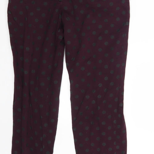 Atmosphere Womens Purple Polka Dot  Chino Trousers Size 6 L25 in