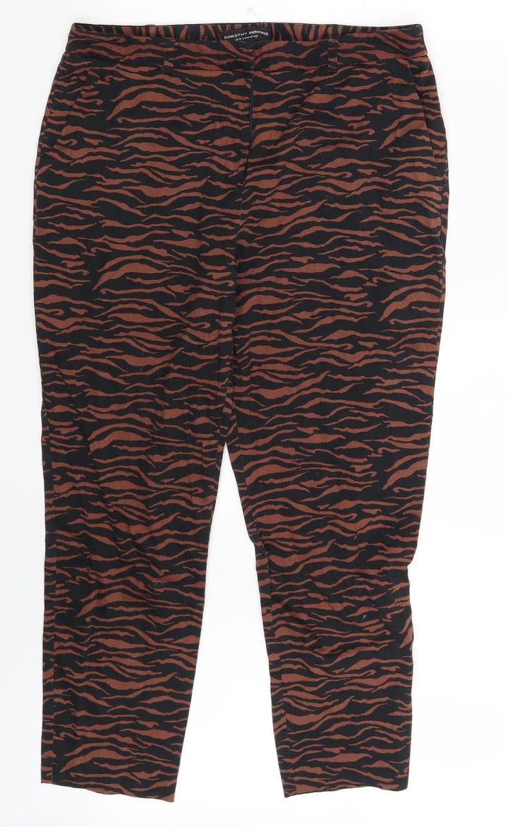 Dorothy Perkins Womens Black Camouflage  Chino Trousers Size 14 L25 in