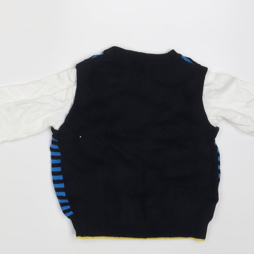 Mothercare Boys Multicoloured Striped  Pullover Jumper Size 9-12 Months