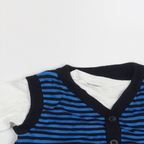 Mothercare Boys Multicoloured Striped  Pullover Jumper Size 9-12 Months