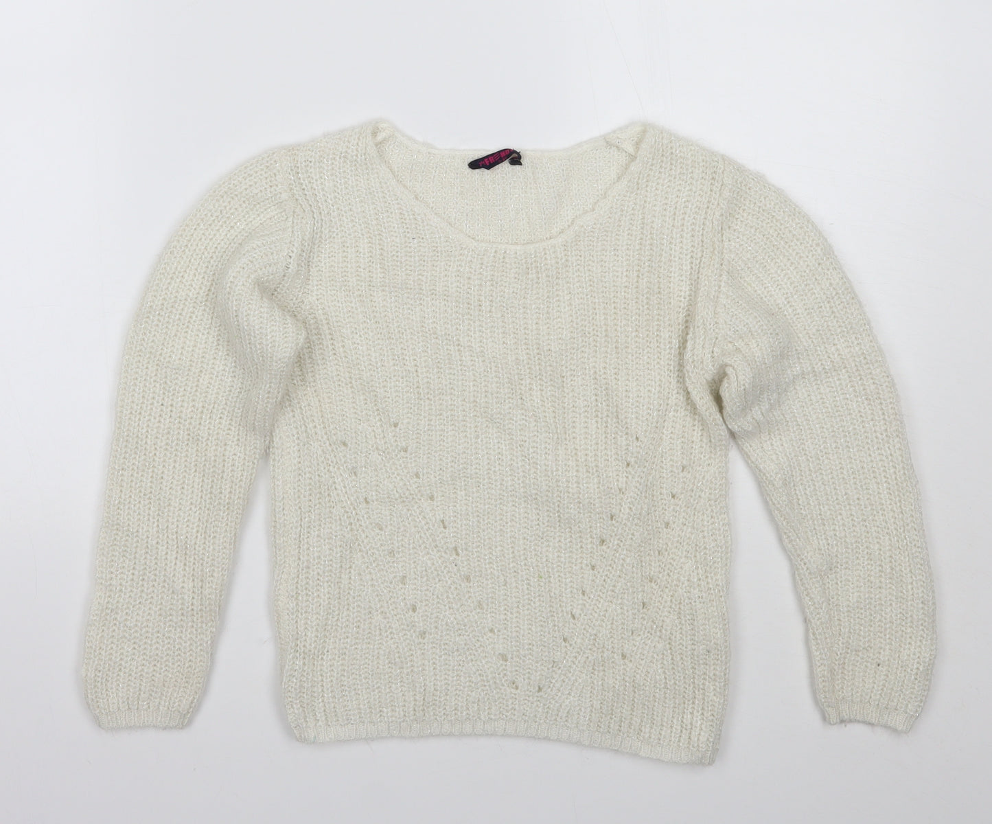 Frenoz Girls White   Pullover Jumper Size 7-8 Years