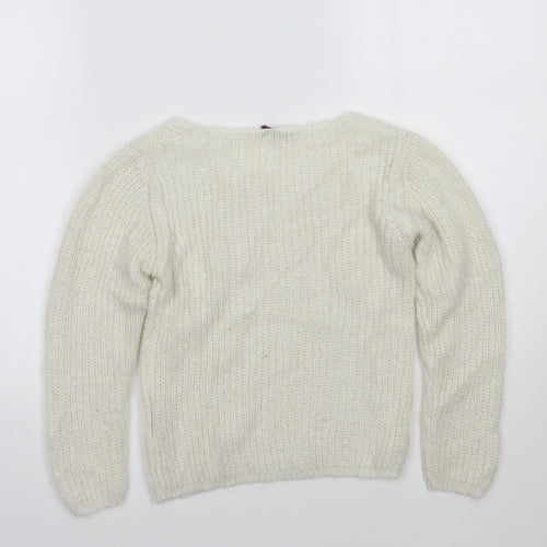 Frenoz Girls White   Pullover Jumper Size 7-8 Years