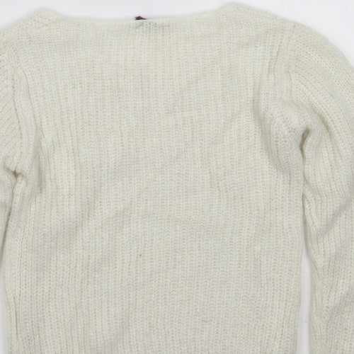 Frenoz Girls White   Pullover Jumper Size 7-8 Years