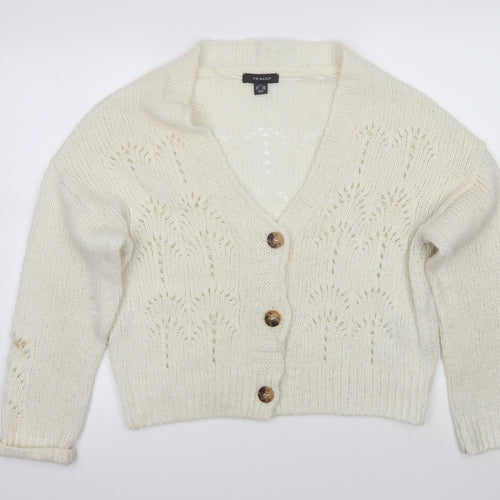Primark Womens White   Cardigan Jumper Size M
