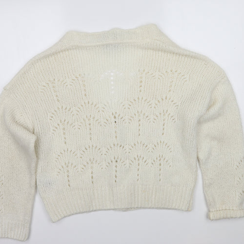 Primark Womens White   Cardigan Jumper Size M