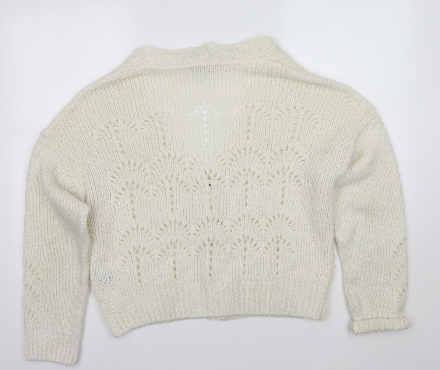 Primark Womens White   Cardigan Jumper Size M