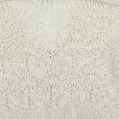 Primark Womens White   Cardigan Jumper Size M