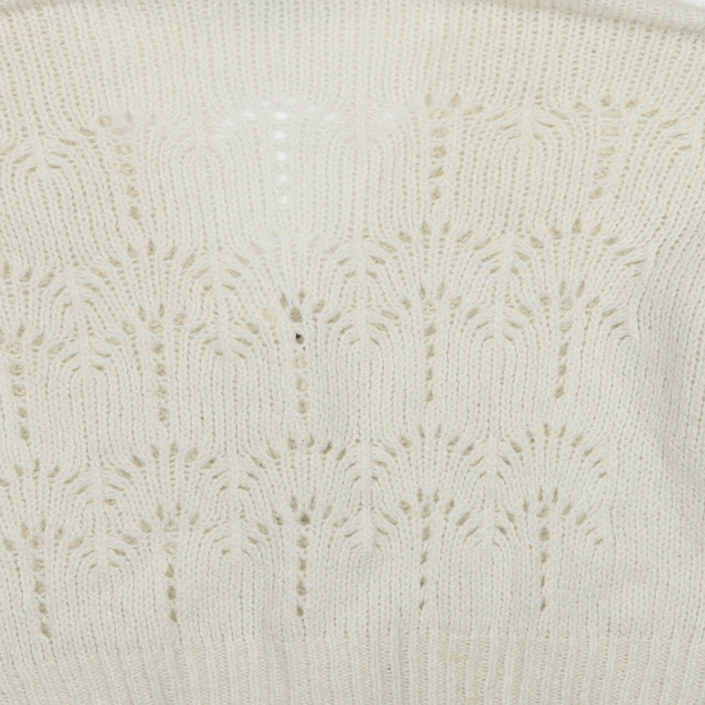 Primark Womens White   Cardigan Jumper Size M