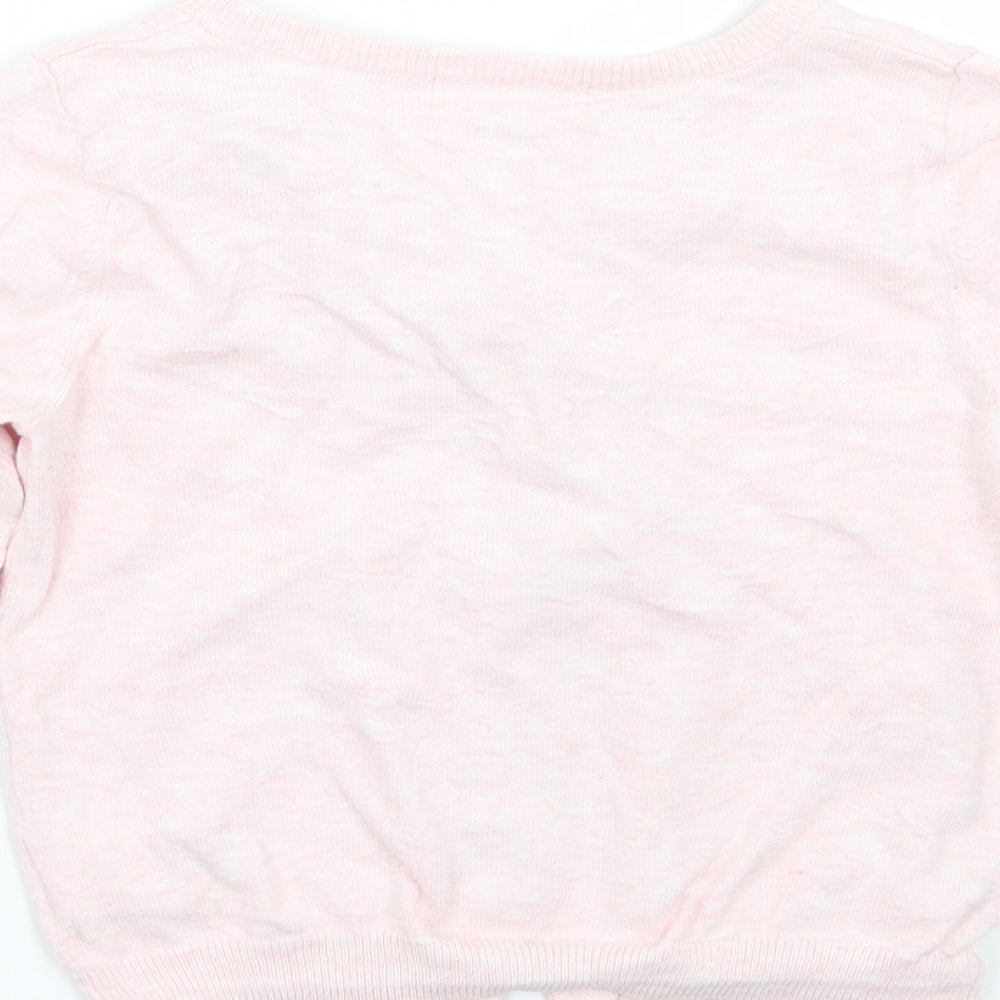 H&M Girls Pink   Cardigan Jumper Size 5 Years