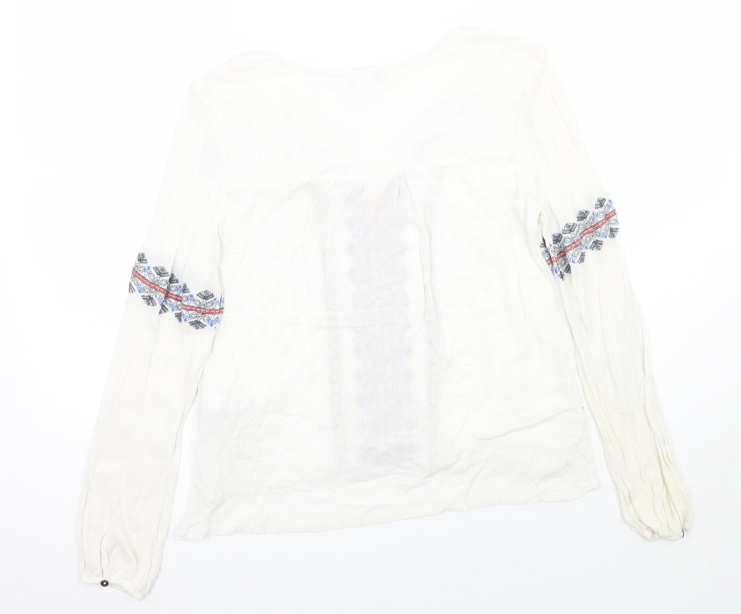 Forever Womens White Floral  Basic Blouse Size S