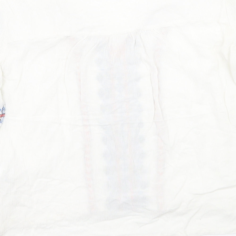 Forever Womens White Floral  Basic Blouse Size S