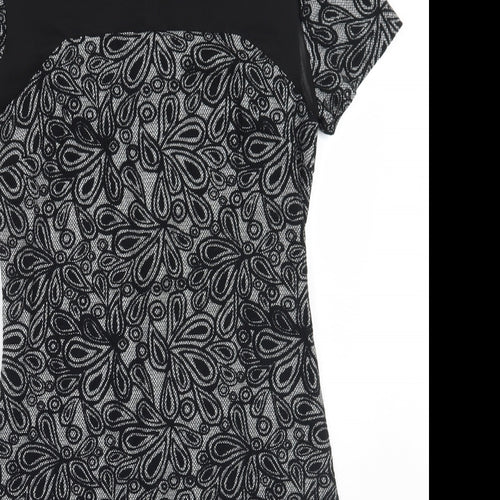 Solo  Womens Black Floral  A-Line  Size 12