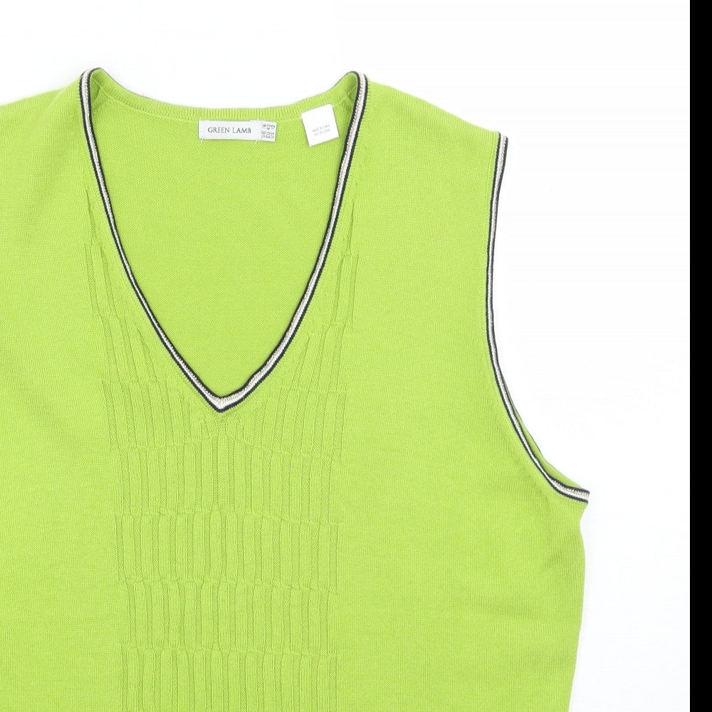 Green lamb Womens Green   Vest Jumper Size 16