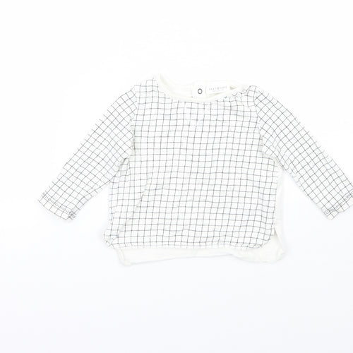 NEXT Baby White Check  Basic T-Shirt Size 3-6 Months