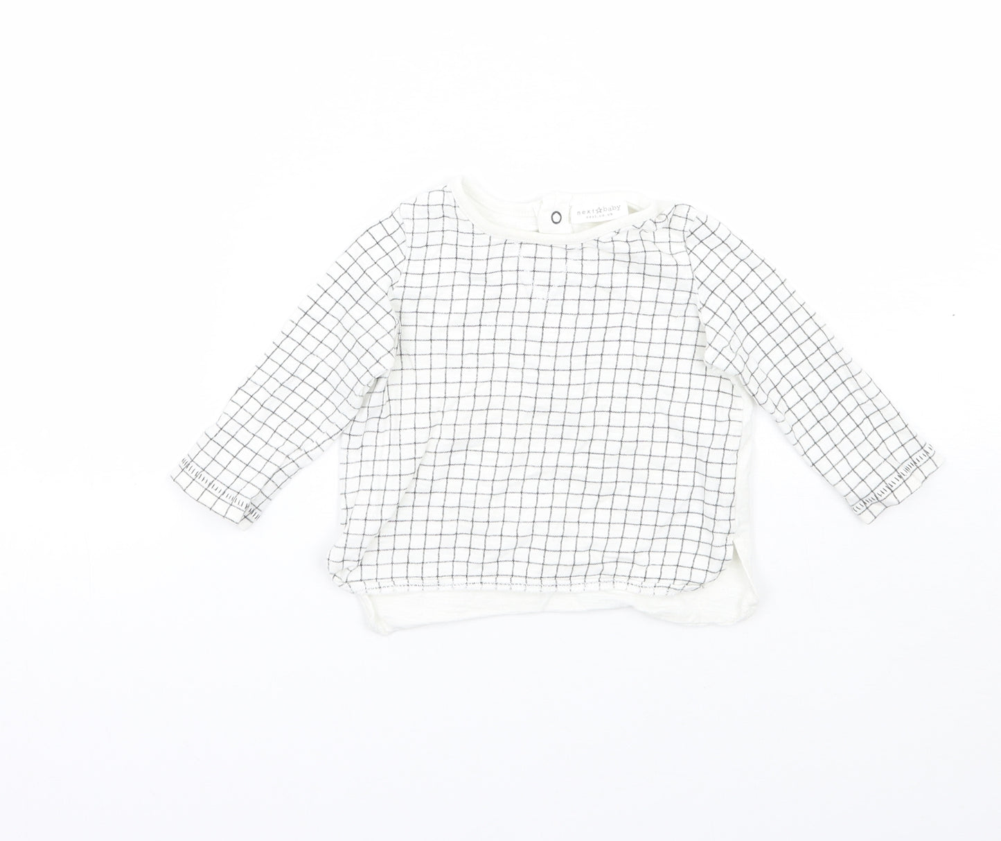 NEXT Baby White Check  Basic T-Shirt Size 3-6 Months