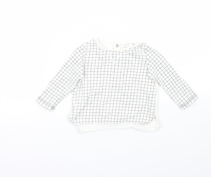 NEXT Baby White Check  Basic T-Shirt Size 3-6 Months