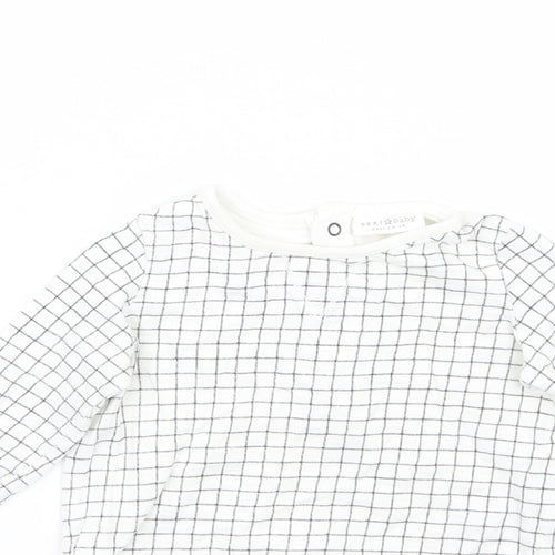NEXT Baby White Check  Basic T-Shirt Size 3-6 Months
