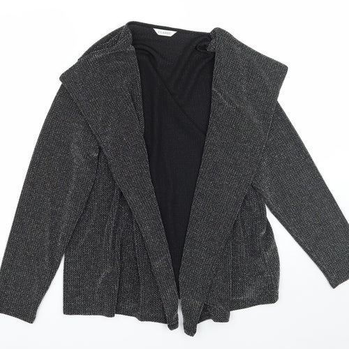 Marks and Spencer Womens Black Geometric  Cardigan Jumper Size 16