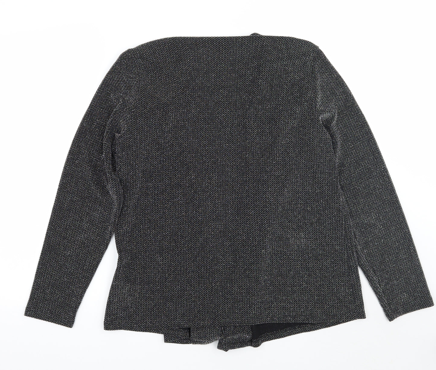 Marks and Spencer Womens Black Geometric  Cardigan Jumper Size 16