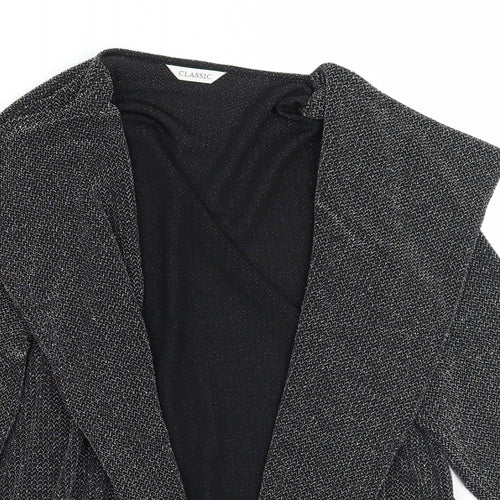 Marks and Spencer Womens Black Geometric  Cardigan Jumper Size 16