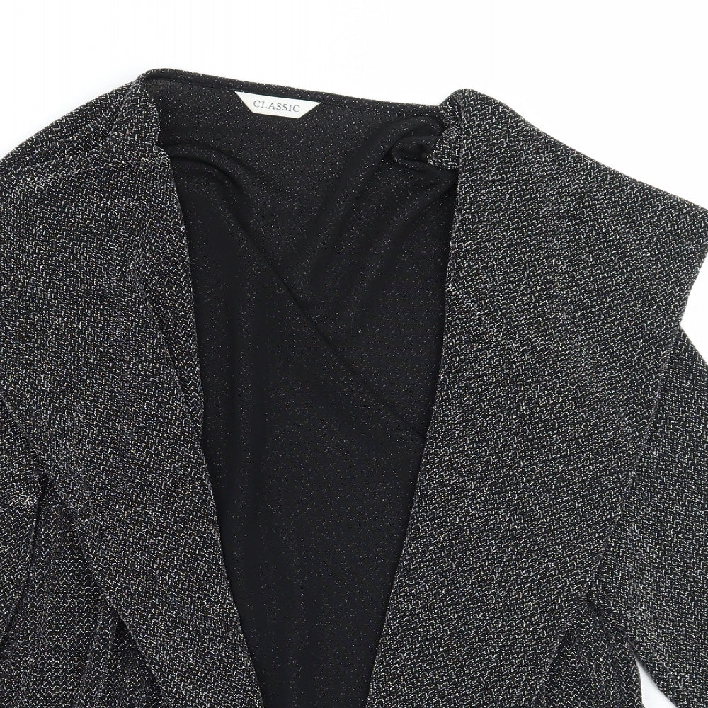 Marks and Spencer Womens Black Geometric  Cardigan Jumper Size 16
