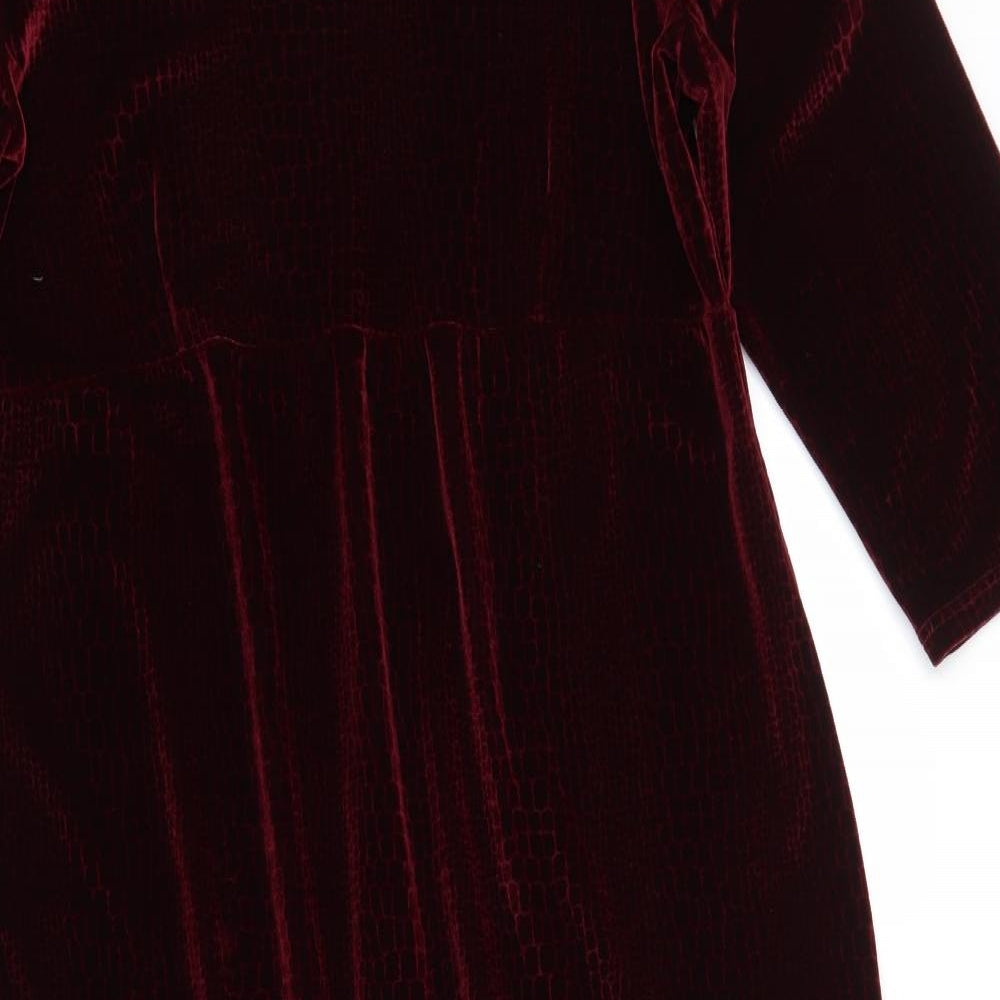 Marks and Spencer Womens Red Animal Print  A-Line  Size 20