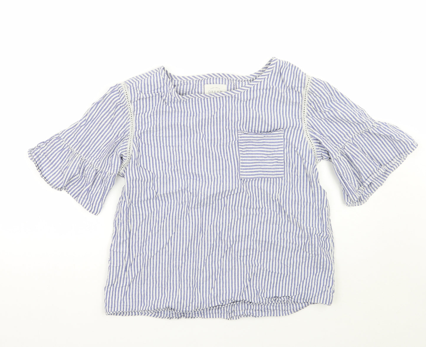 NEXT Womens Blue Striped  Basic Blouse Size 10