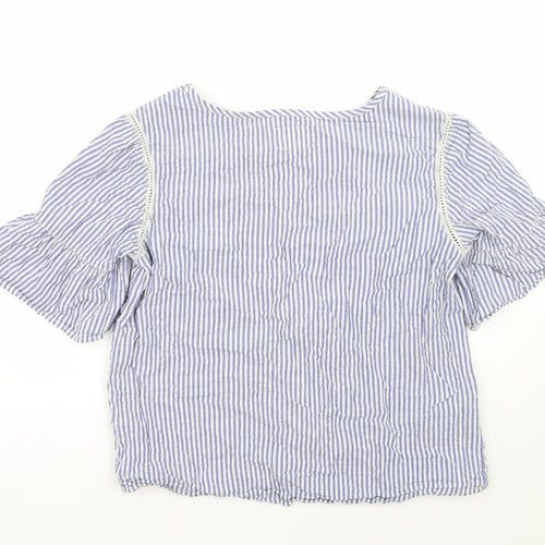NEXT Womens Blue Striped  Basic Blouse Size 10