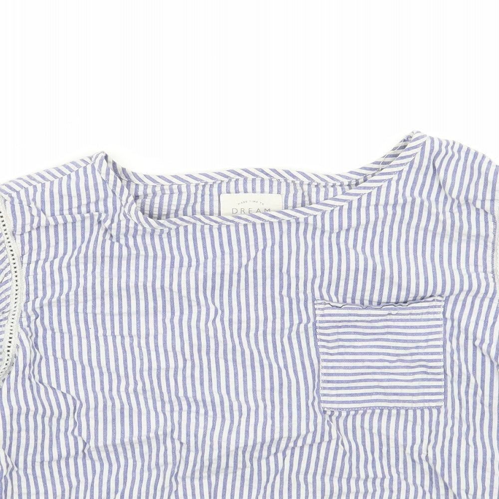 NEXT Womens Blue Striped  Basic Blouse Size 10