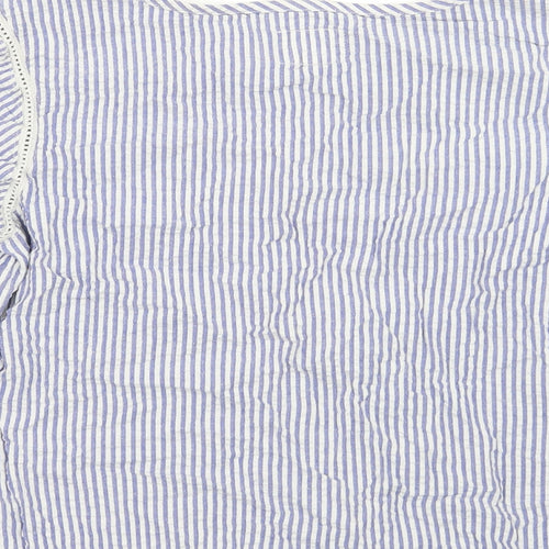 NEXT Womens Blue Striped  Basic Blouse Size 10