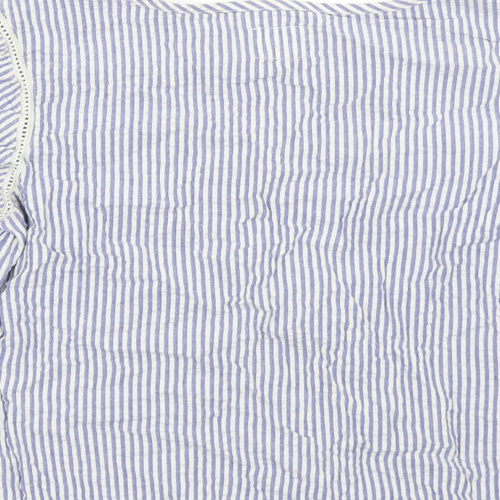 NEXT Womens Blue Striped  Basic Blouse Size 10